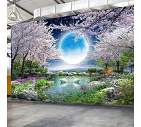 Custom Size Wall Murals，Moon Tree Nature Landscape，Removable Peel and Stick Self-Adhesive Wall Murals Large Photo Wallpaper