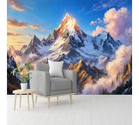 Custom Size Wall Murals, Mountain Snow Peak Rocky Landscape Scenic View Art, Self-Adhesive Removable Peel and Stick Wallpaper, for Living Room, Bedroom, Shop, Office, Kids