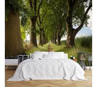 Custom Size Wall Murals,Narrow Dirt Path Tall Straight Trees Tunnel Effect Natural Scene,Self-Adhesive Wall Covering Fabric (NO PVC),Removable Wallpaper for Living Room Bedroom Office Kids