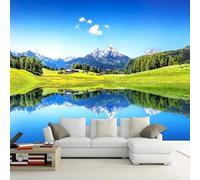 Custom Size Wall Murals,Nature Scenery Blue Lake,Removable Peel and Stick Self-Adhesive Wall Murals Large Photo Wallpaper
