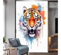 Custom Size Wall Murals - Oil Painting Tiger, Self-Adhesive Removable Peel and Stick Wallpaper - for Office, Large Photo Wallpaper, Bedroom