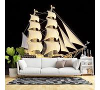 Custom Size Wall Murals,Ornate Tall Ship Sailing Nautical Vintage Ocean,SelfAdhesive Wall Fabric(NO PVC) Removable Large Wallpaper for Living Room