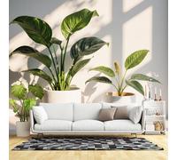 Custom Size Wall Murals,Peace Lily Plant Botanical Leaf Greenery Home Decor,SelfAdhesive Wall Fabric(NO PVC) Removable Large Wallpaper for Living Room