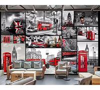 Custom Size Wall Murals，Retro Nostalgic London Street，Removable Peel and Stick Self-Adhesive Wall Murals Large Photo Wallpaper
