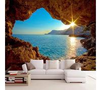 Custom Size Wall Murals，Seaside Landscape Reef Cave，Removable Peel and Stick Self-Adhesive Wall Murals Large Photo Wallpaper