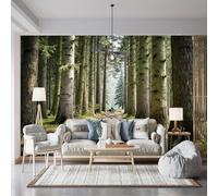 Custom Size Wall Murals,Serene Forest Path Tall Trees Sunlight Dappled Shadows Natural Tranquility Scene,Self-Adhesive Wall Fabric (NO PVC),Removable Wallpaper for Living Room Bedroom Office