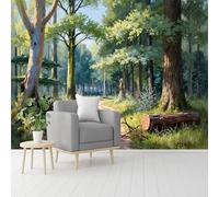 Custom Size Wall Murals, Serene Forest, Winding Stone Path & Tall Trees, Self-Adhesive Removable Peel and Stick Wallpaper, for Living Room, Bedroom, Shop, Office, Kids