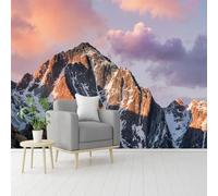 Custom Size Wall Murals, Snow Mountain Peak Rocky Landscape Sunrise Sky, Self-Adhesive Removable Peel and Stick Wallpaper, for Living Room, Bedroom, Shop, Office, Kids