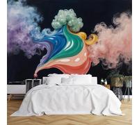 Custom Size Wall Murals,Surreal Abstract Organic Shape Gradient Color Dreamy Ethereal Flow - Hybrid Cloud Liquid Form, Self - Adhesive Wall Covering Fabric (NO PVC), Removable Wallpaper
