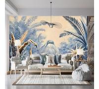 Custom Size Wall Murals,Surreal Exotic Forest Cool Blue White Fantasy Creature Landscape,Self-Adhesive Wall Fabric (NO PVC),Removable Wallpaper for Living Room Bedroom Office Kids