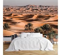 Custom Size Wall Murals, Vast Desert Sand Dunes with Palm Trees, Realistic Wall Murals, Self-Adhesive Wall Fabric (NO PVC) Removable Wallpaper for Living Room Office