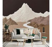 Custom Size Wall Sticker Mural，Abstract Textured Mountain River Landscape，Removable SelfAdhesive Wall Fabric Large Photo Wallpaper for Living Room Bedroom