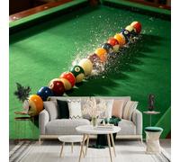 Custom Size Wall Sticker Mural， Billiard Balls in Motion， Pool Game Splash Effect， Colorful Snooker Balls， Sport Hobby Art， for wall Decoration， peelandstick wall Decals.