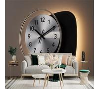 Custom Size Wall Sticker Mural， Modern Wall Clock with LED Light and Minimalist Design， for wall Decoration， peelandstick wall Decals.