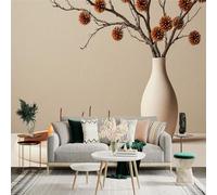 Custom Size Wall Sticker Mural，Mountain River Meadow Landscape Painting，Removable SelfAdhesive Wall Fabric Large Photo Wallpaper for Living Room Bedroom