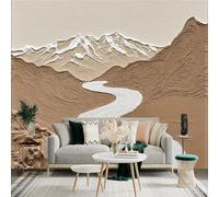 Custom Size Wall Sticker Mural，Serene Mountain Landscape River Flow Abstract Texture，Removable SelfAdhesive Wall Fabric Large Photo Wallpaper for Living Room Bedroom