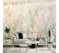 Custom Size Wall Sticker Mural， Soft Meadow Plants， Sunlit Wildflowers， Nature Scenery， Aesthetic Botanical View， for wall Decoration， peelandstick wall Decals.