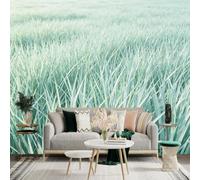 Custom Size Wall Sticker Mural， Soft Toned Field of Plants， Dreamy Meadow Scenery， Serene Botanical Nature View， for wall Decoration， peelandstick wall Decals.