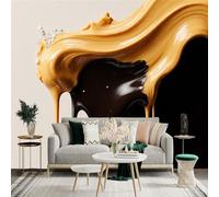 Custom Size Wall Sticker Mural， Swirls of Peanut Butter and Chocolate Sauce， SelfAdhesive Wall Art Decor for Office