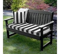 Custom Size Waterproof Bench Cushion,Outdoor Garden Striped Furniture Cushion - Fade Resistant Weatherproof, Thickened Foam Bench Cushion, Garden Patio Seat Cushion Furniture (Black White Stripes)