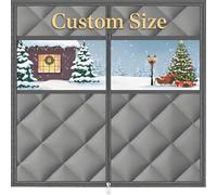 Custom Size Window Insulation Coxer for Winter, Heavy Duty Coldproof Draft Stopper Thermal Curtains, Blackout Oxford Cloth Large Window Kits with Zipper/Clear View Options(Gray)