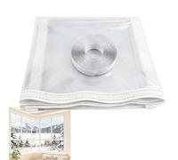 Custom Size Window Insulation Kit, Heavy-Duty 0.18mm Winter Window Insulation Film, Clear Window Thermal Wrap with Oxford Cloth Edge for Energy Savings, No Drilling Required(White)