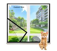 Custom Size Window Nets to Keep Bugs Out, Self-Adhesive Balcony Safety Window Mesh Netting, Cat Protection Screen Guard Net, Easy Installation No Drilling Need