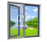 Custom Size Window Screen, Fiberglass Insect Mesh Fly Mosquito Net, Self-Adhesive Cat Proof Window Net Mesh, Tear-Proof Fibergalss Netting with Zipper