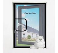 Custom Size Window Screen Insect Screen Mosquito Net Fits, Cat Proof Window Net for Summer Patio Balcony, Pets Protection & Keep Bugs Out, Indoor Cat Safety Netting
