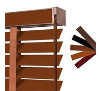 Custom Size Windows Blackout Blinds 35 45 90 120 150 135 180 cm, Window Shutters Interior Light Filtering, Wooden Privacy Venetian Blind, 2" Slats Faux Wood Horizontal Window Shade(Walnut)