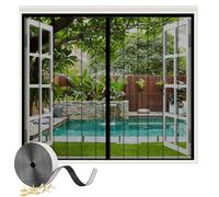 Custom Sizes Magnetic Fly Screen Window, Magnetic Window Screen Insect Mesh, Self Adhesive Anti Mosquito Mesh Fly Curtain, Shut Automatically Magnetic Mosquito Net, for All Kinds of Windows