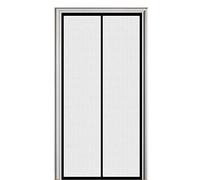Custom Sizes Magnetic Fly Screens for Doors, Heavy Duty Fiberglass Mesh Curtain with Full Frame Hook&Loop, Shut Automatically Powerful Magnets Insect Door Screen Black
