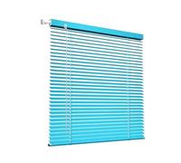 Custom Sky Blue Aluminium Venetian Blinds No Drill Installation Fits 42-150 cm Width & 50-240 cm Height Horizontal Wireless Design Ideal for Privacy in Interior Spaces