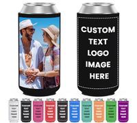 Custom Slim Can Cooler Sleeve, Customized Can Cooler Personalised Beverage Insulator with Photo Text Logo for Wedding, Birthday, Party