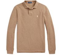 Custom Slim Fit Long Sleeve Polo Shirt - Brown Heather XXL