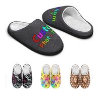ＨＡＯＡＮＧＺＨＥ Custom Slippers, Personalized Slippers With Face Photo/Text, Warm & Comfortable Indoor Use, Multi-Size, For Women & Men
