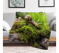 Custom Snail Crawling Flannel Fleece Throw Blanket 30x40 Inch Soft Cozy Throws for Couch Sofa Bed Farmhouse Blankets Comfort Decorative Bedtime Blanket Lightweight All Season Easy Care