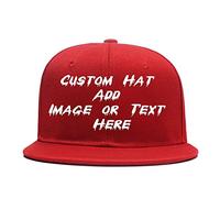 Custom Snapback Cap with Your Image or Text, Flat-Brimmed Hat, Personalized Pop Rock Cap, Popular Adjustable Plain Flat Peak Baseball Cap for Friend Birthday Presents