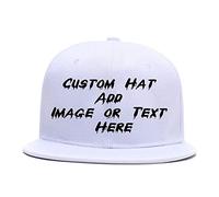 Custom Snapback Cap with Your Image or Text, Flat-Brimmed Hat, Personalized Pop Rock Cap, Popular Adjustable Plain Flat Peak Baseball Cap for Friend Birthday Presents