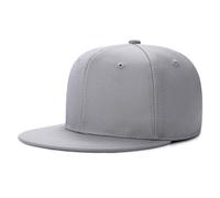 Custom Snapback Hat for Men Design Your Own Logo & Text Embroidery Flat Bill Visor Classic Adjustable Baseball Cap Grey