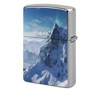 Custom Snow Mountain Lighter Case Personalized Metal Lighter Cover Holder Reusable Shockproof Protective Lighters Without Insert Gift for Men Women Dad Husband