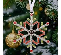 Custom Snowflake Ornament with Picture Inside,Personalized Photo Ornament for Christmas Tree,Hanging Doubale Sided Rhinestone Snowflake Projection Pendant Memorial Gift,for Family Friends