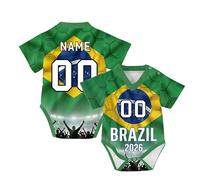 Custom Soccer Jersey for Baby,One-Piece Personalized Jersey with Name/Number,2026 Wolrd Cup National Flag Jersey Birth Gift for Newborn (Style 17)