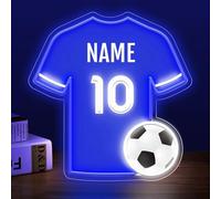 Custom Soccer Jersey Neon Signs for Wall Decor Personalized Name Number Football LED Light up Sign for Boys' Bedroom Club Man Cave Stadium Bar Decor Dimmable Sport Neon Lights for Sports Lover Gift