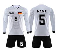 Custom Soccer Jersey Printed Name Number Logo, Long Sleeve Athletic Shirt Men Women Youth Sports Jersey