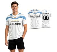 Custom Soccer Jersey T-Shirt,Personalized Jersey with Name Number,Proud Nation Championship Years & Looking Forward to 2026 T-Shirt for Men Teenagers Children (Argent-ina)