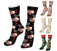 Custom Socks with Faces on Them, Personalized Socks with Photo Men Women Dog Pet,Face Socks Customized for Birthday Anniversary Valentine's Day Christmas Gifts