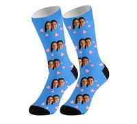 Custom Socks with Faces Personalized Sock with Photo Customizable Unisex Funny Crew Sock Custom Valentines Gifts Gift for Birthday, Valentine's Day, Anniversaries Weddings