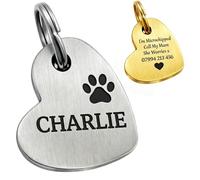 Custom Solid Brass Pet ID Tag - 2mm Extra Thick Irregular Heart Dog Tag - Industrial Deep Laser Engraving UK - Heavy Duty, Rustproof & Fully Personalized - Fast UK Shipping
