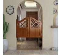 Custom Solid Wood Arched Swing Doors - Indoor Cafe Bar Pub Double Door for Terrace Emporium, Rustic Style, 105x80cm, Brown Finish, Perfect for Western Decor